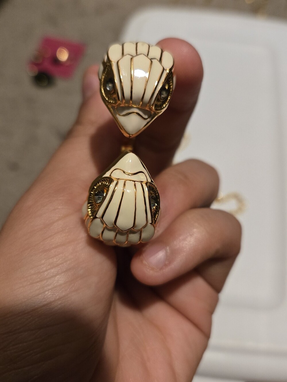 Kurt Geiger Gold and White Swan Bracelet